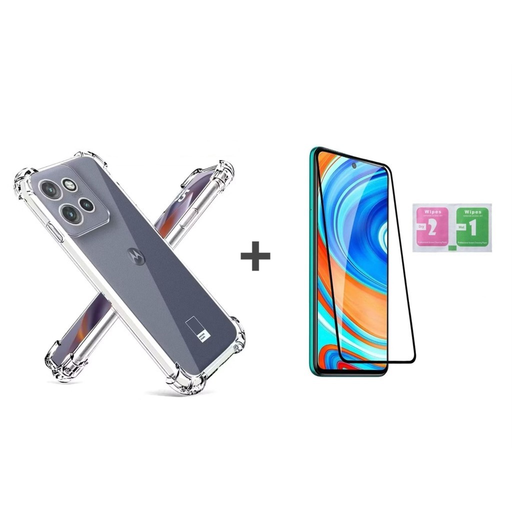 Capa Capinha Motorola G75 Anti Impacto Transparente + película Vrido 3D / 9D