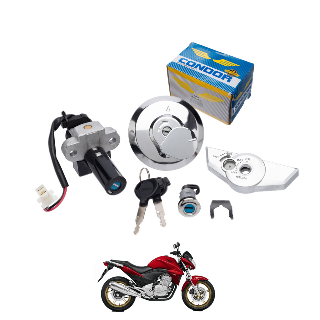 Kit Chave Ignicao e Travas Cb 300r 2009/2015 Condor Original em Oferta na Shopee
