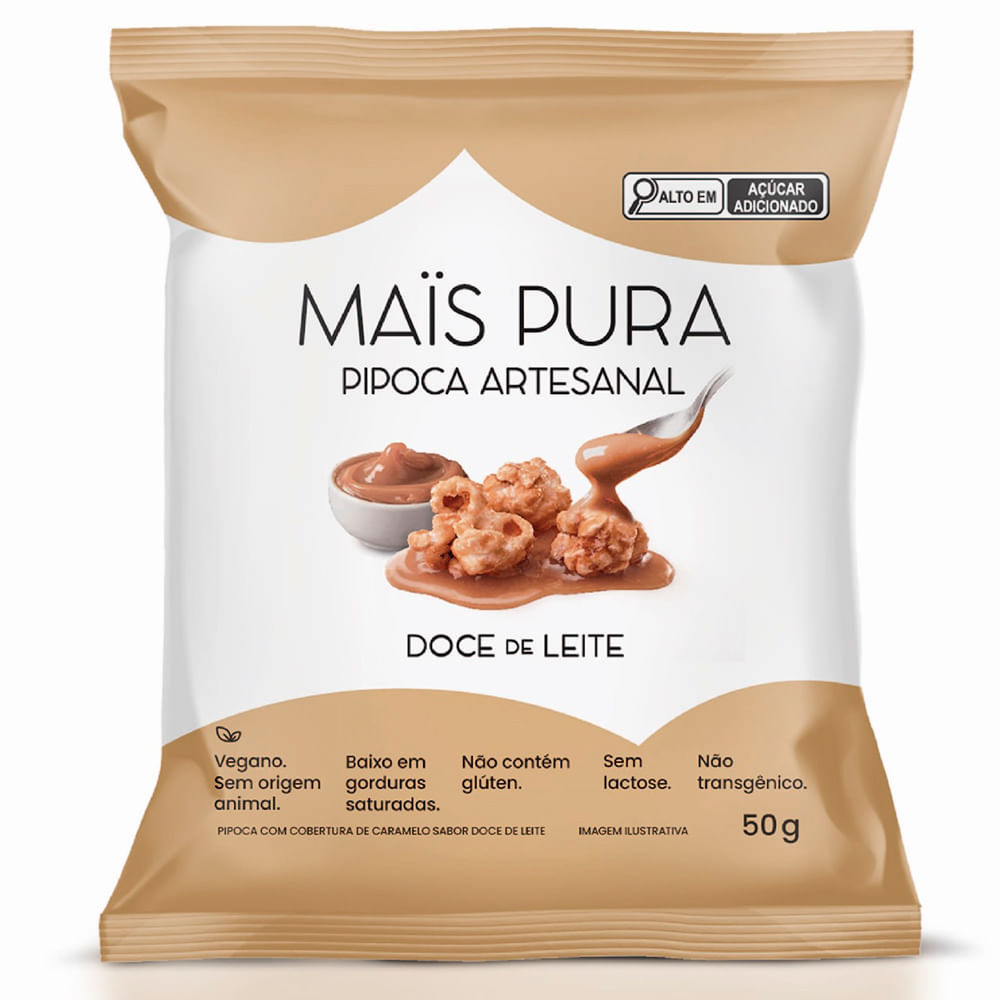 Pipoca Artesanal Mais Pura Doce de Leite 50g