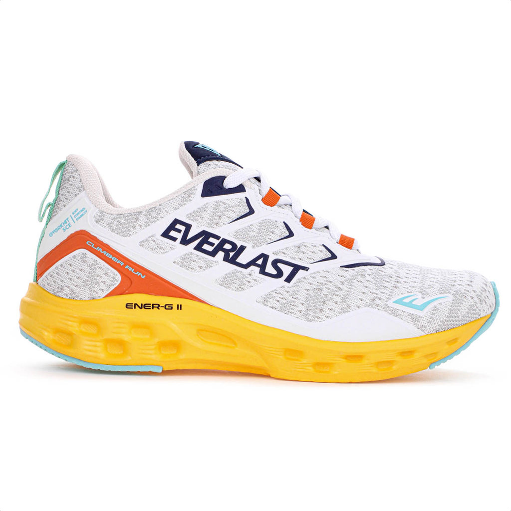 Tênis Everlast Climber Run Branco Azul e Amarelo - Feminino em Oferta na Shopee