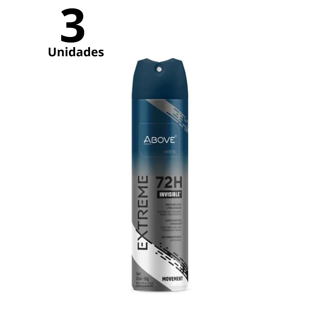 Kit C/ 3un Desodorante Aerosol Above Extreme Movement 72h 150ml