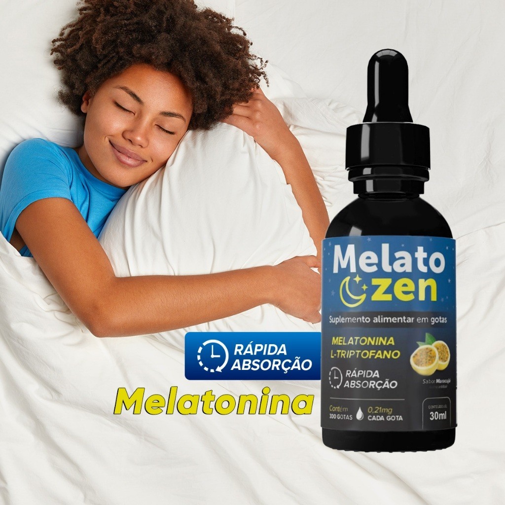 Melatonina em Gotas Rápida Absorção - Melato Zen 30M em Oferta na Shopee