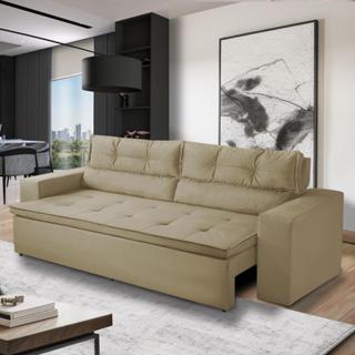 Sofá Retrátil e Reclinável 2 lugares com Molas 1,50m Vegas Suede Bege Adonai Estofados em Oferta na Shopee