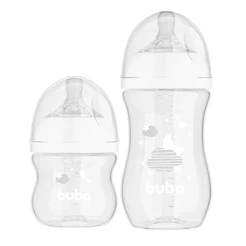 Kit 2 Mamadeiras Buba Easy Flow Branco 270 E 120 Ml