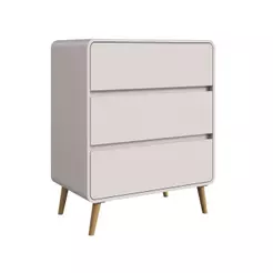 Cômoda 3 Gavetas Linha Curve 76cm Cor Bege Dunas CV003BDBD - Completa Móveis