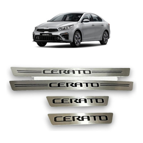 Jogo Soleira Kia Cerato Ex Sx Aço Inox Escovado Universal