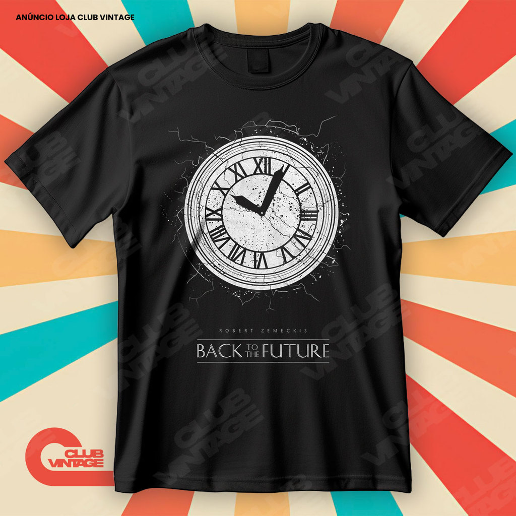 Camiseta De Volta Para o Futuro Relógio Blusa Camisa Filmes e Séries 100% Algodão
