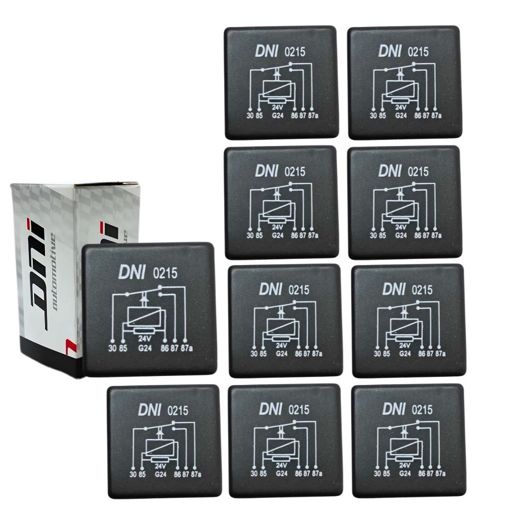 Kit 10 Relé Auxiliar Reversor 40/30a 5 Terminais 24v Para Scania Iveco Marcopolo DAF Volvo DNI0215
