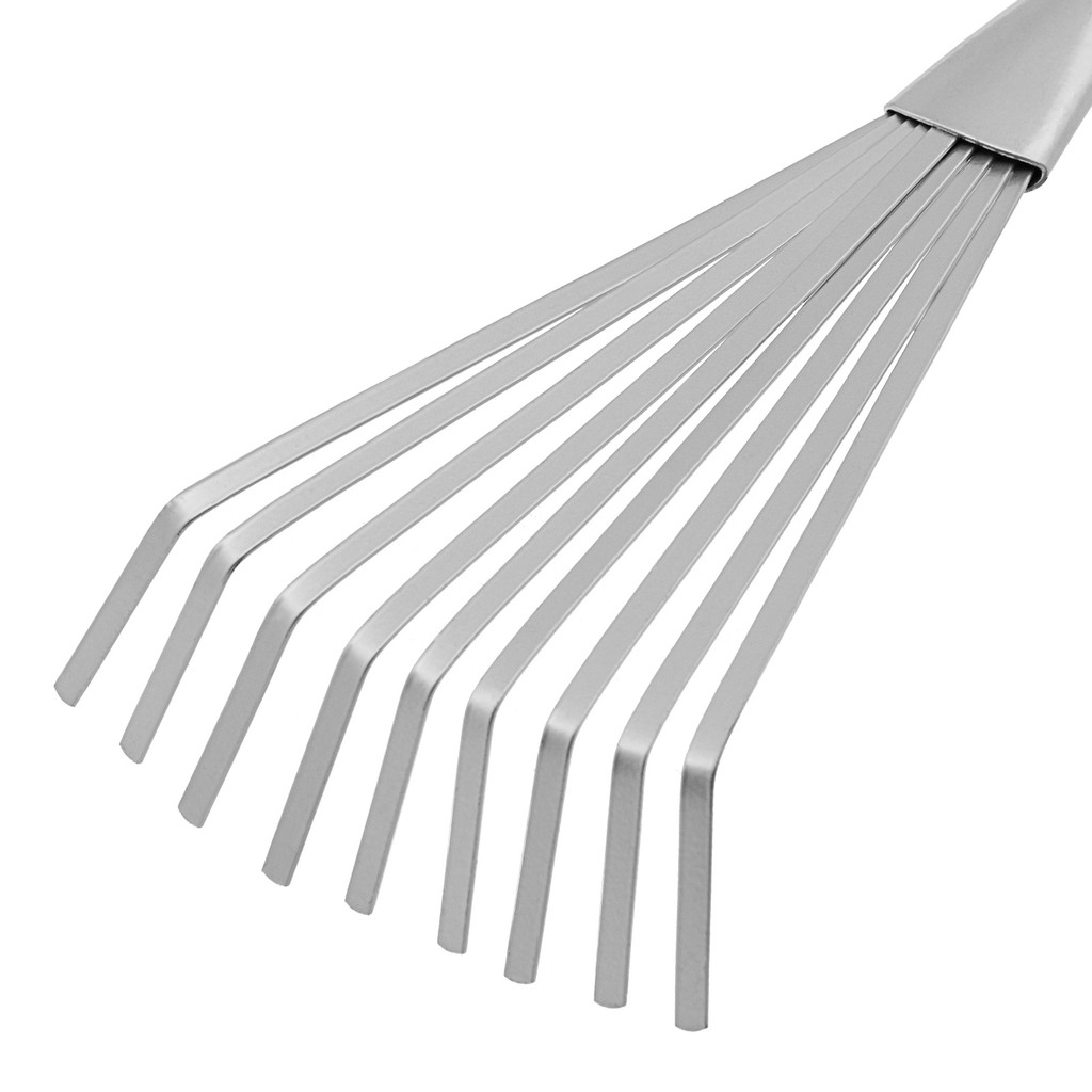 VASSOURA PARA GRAMA E JARDIM METALICA FIXA, 130X420MM, 9 DENTES, CABO EMBORRACHADO, 1 PC // PALISAD — imagem 2 de 2