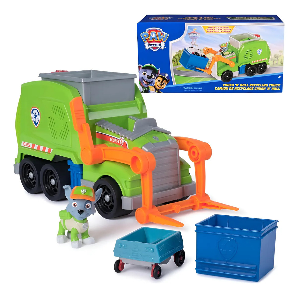 Caminhão De Reciclagem Com Boneco Rocky - Patrulha Canina