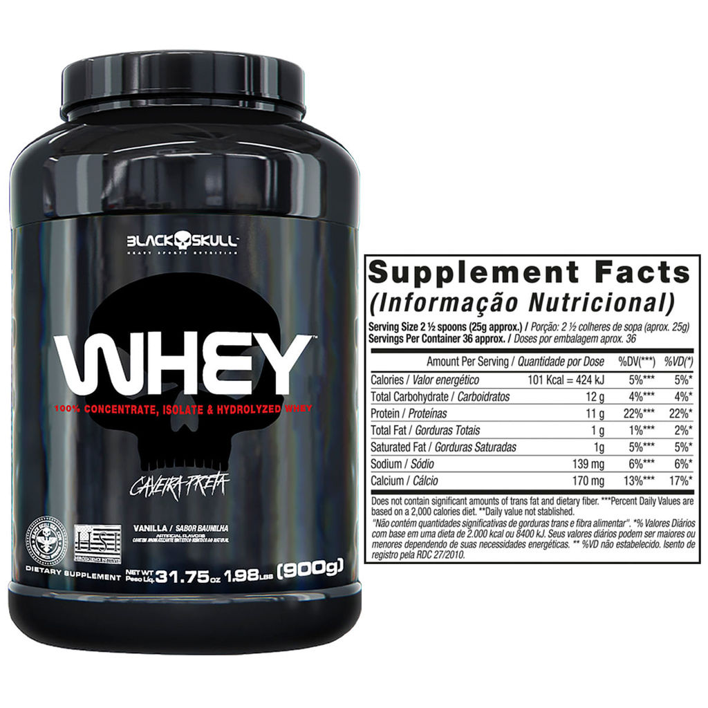 Detalhes do Kit Whey 2x - Black Skull