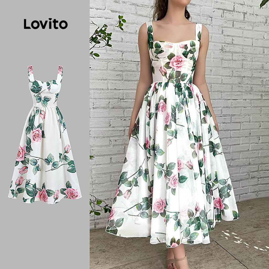 Lovito Vestido Boho com Zíper Vestido Primavera/verão para mulheres L154ED1001 em Oferta na Shopee