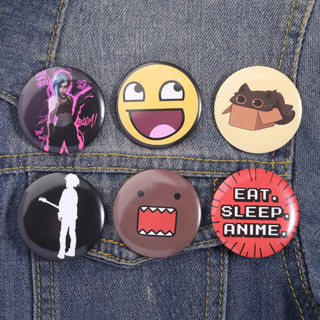Engraçado Emoticon Jogo Gato 44mm De Diâmetro Broche De Folha De Flandres Moda Acessórios De Roupas Mochila Crachá Jóias em Oferta na Shopee