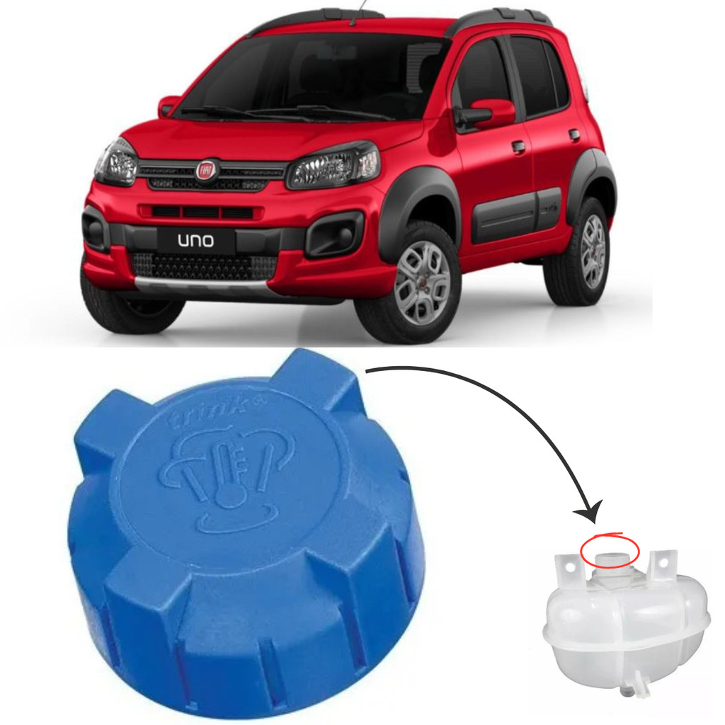 Tampa Reservatorio D agua Radiador Fiat Uno Novo Siena Palio Punto Mobi 1.0 1.4 Motores Evo