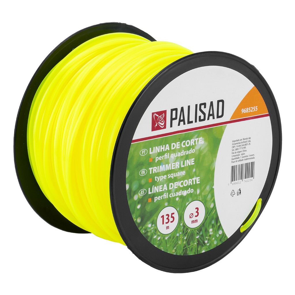 FIO DE NYLON PARA ROCADEIRA QUADRADO 3MM 135M 1PC // PALISAD em Oferta na Shopee