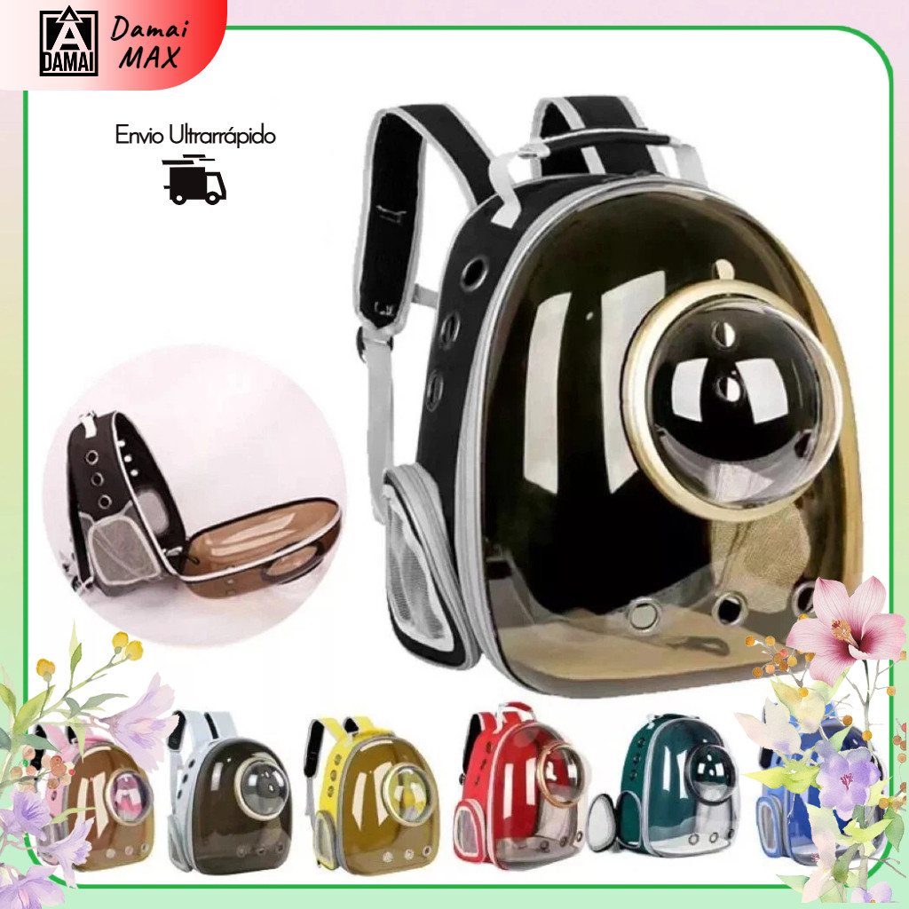 Mochila Transportadora Para Gatos Com Janela Panorâmica E Ventilação