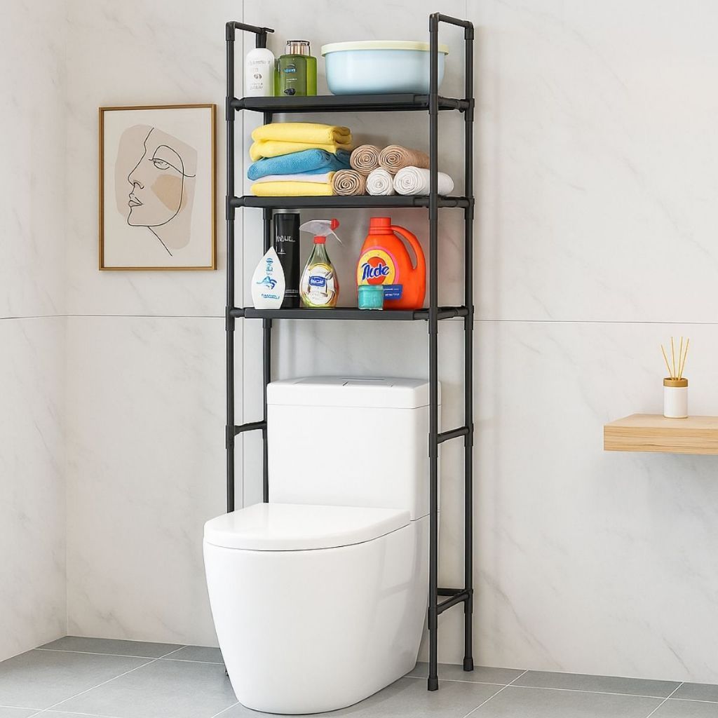 Estante Rack para Banheiro com Prateleiras Organizador sobre Vaso Sanitário Multifuncional