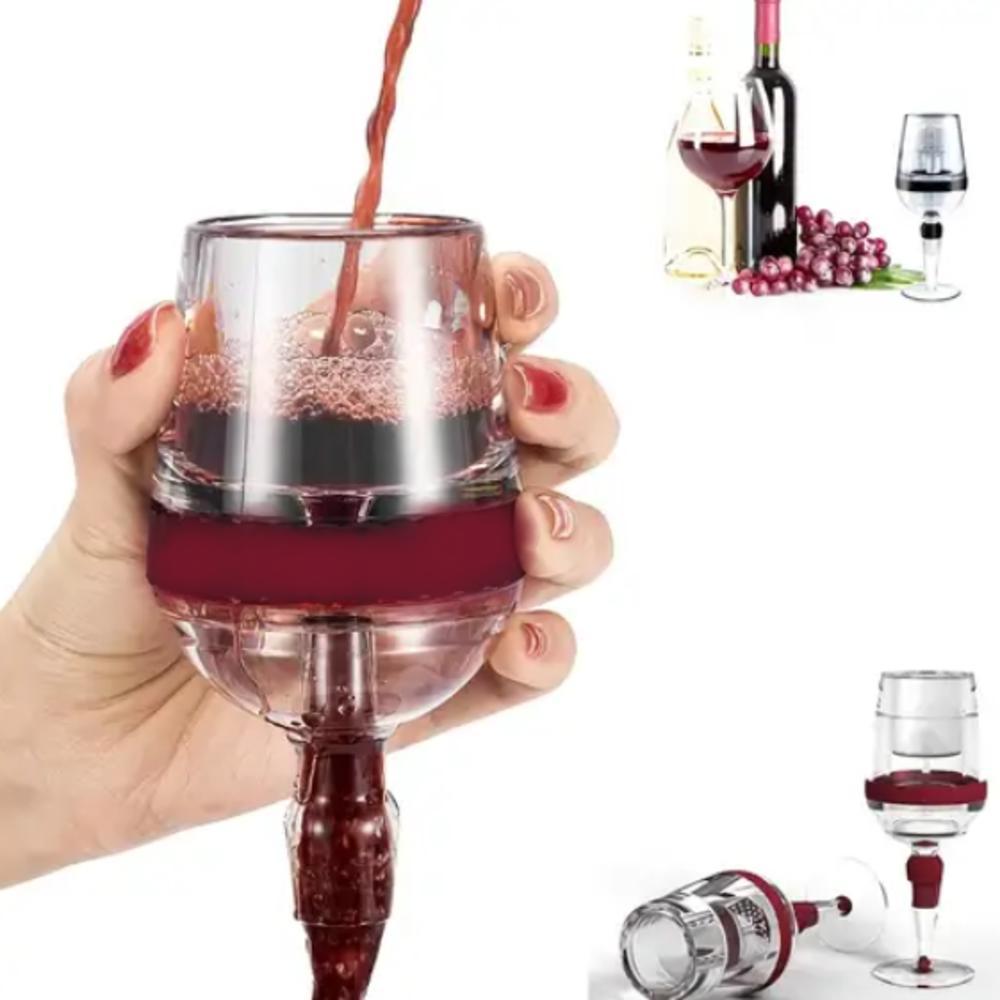 AERADOR PORTATIL DE VINHO EM ACRILICO LUXO DECANTER TACA OXIGENADOR COM FILTRO PARA VINHOS TINTOS BRANCOS
