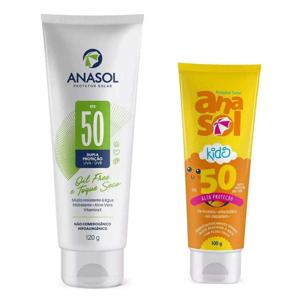 Kit Anasol Protetor Solar FPS 50 Corporal 120g + Kids 100g
