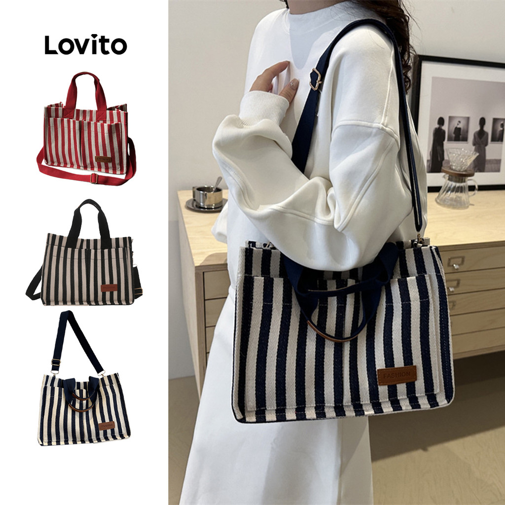 Lovito Bolsa de Ombro Casual com Múltiplos Compartimentos e Bolso para Mulheres LFA101099 em Oferta na Shopee