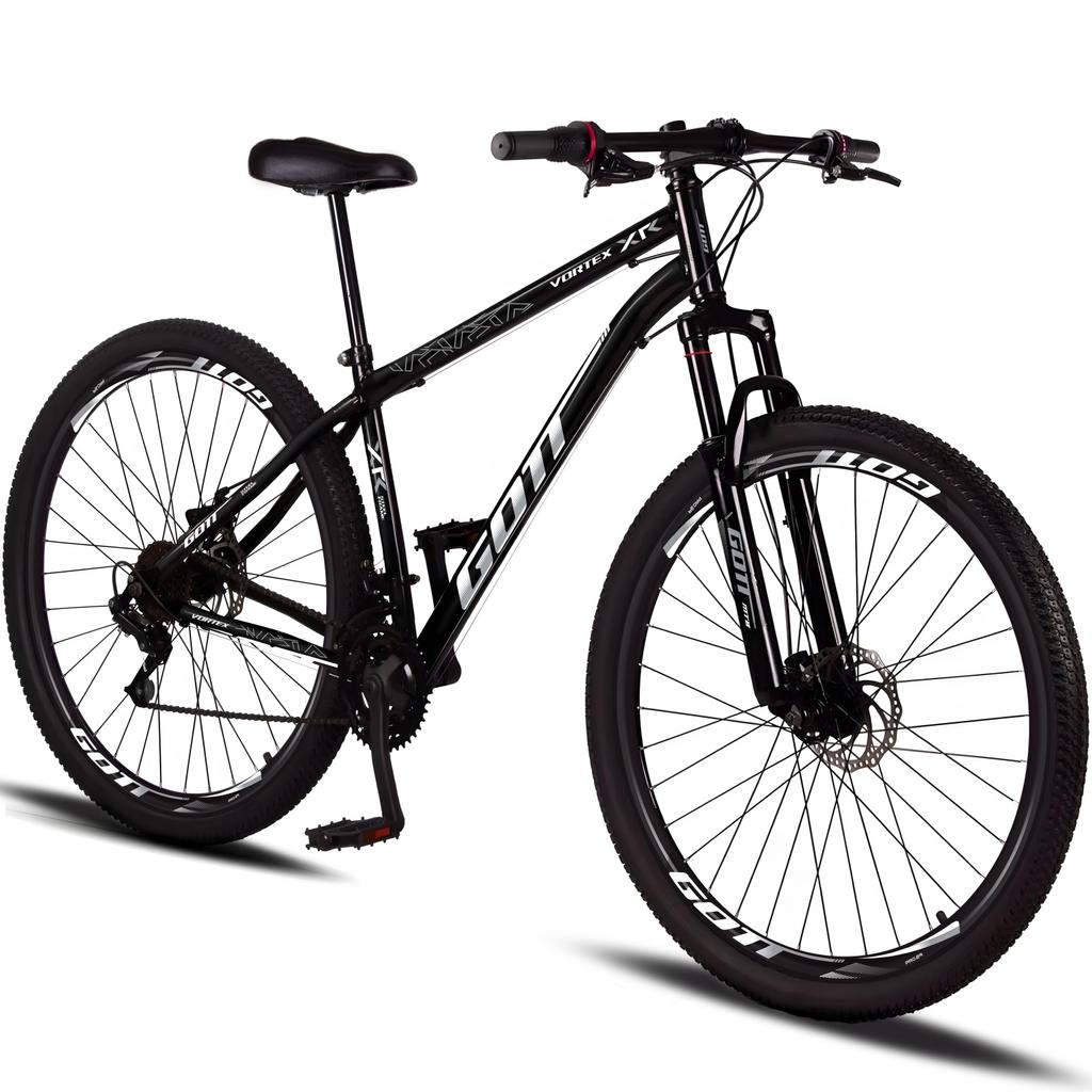 Bicicleta Aro 29 Aço Carbono Gott Vortex 21v Com Suspensão e Freio a Disco - Preto e Branco em Oferta na Shopee