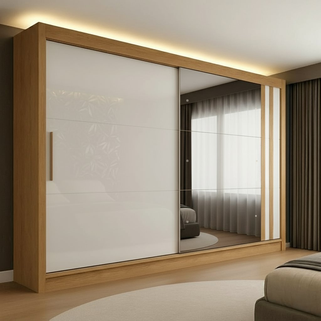 Guarda-Roupa Casal Porta Correr Off White: Onde Comprar | BuscaProdutos