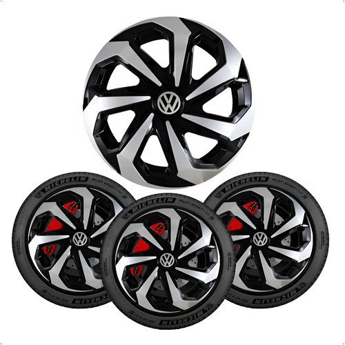 Kit 4 Carlota Reforçada Spider Aro 14 Vw Gol G1 G2 G3 G4 G5