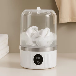 Mini Máquina de Lavar Portátil 1L Sem Fio Recarregável 2 Modos Lavagem Rápida à Prova D’Água