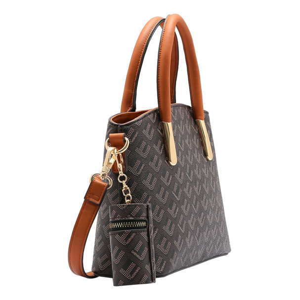 Bolsa Chenson Feminina Café Monograma Pontilhado 3484734