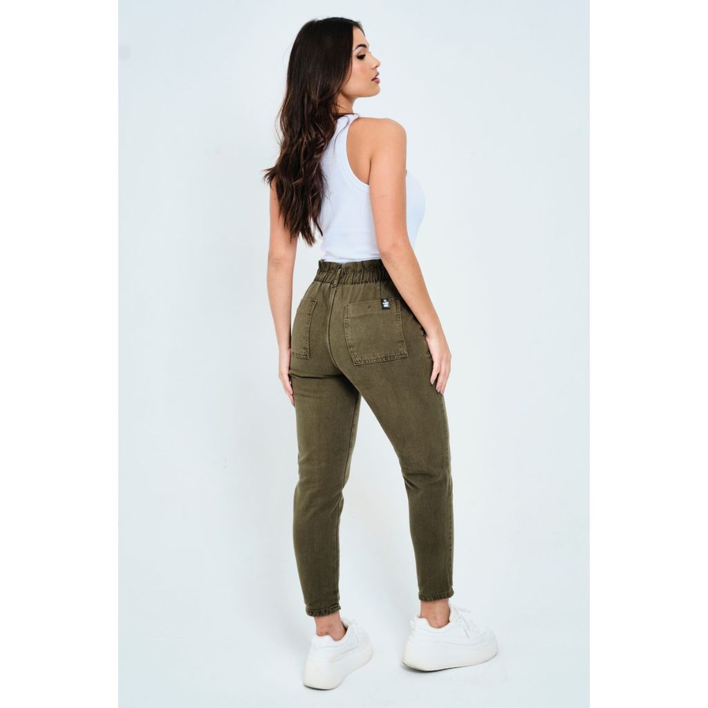 Detalhes do Calça Sarja Feminina Clochard Planet Girls Verde Escuro