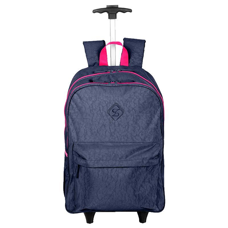 Mochila Carrinho Externo Sestini Rolling Grande Crinkle - Azul Neon em Oferta na Shopee