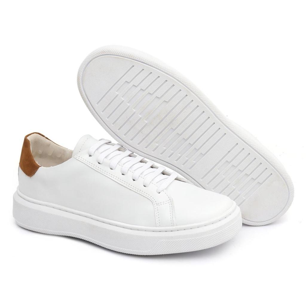 Tênis Casual Masculino Couro Nobre Premium Confortável