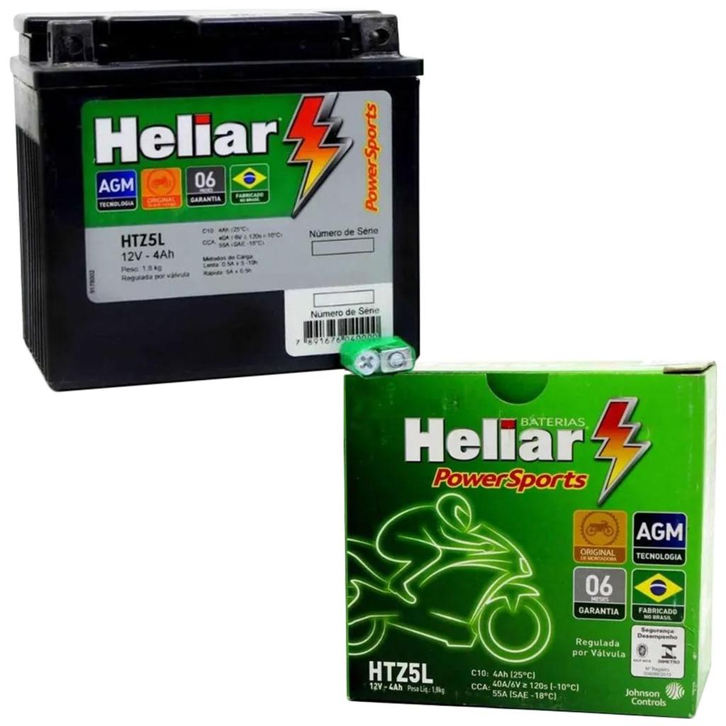 Bateria Moto Heliar Htz5l Powersports Selada 4ah 12 Volts em Oferta na Shopee