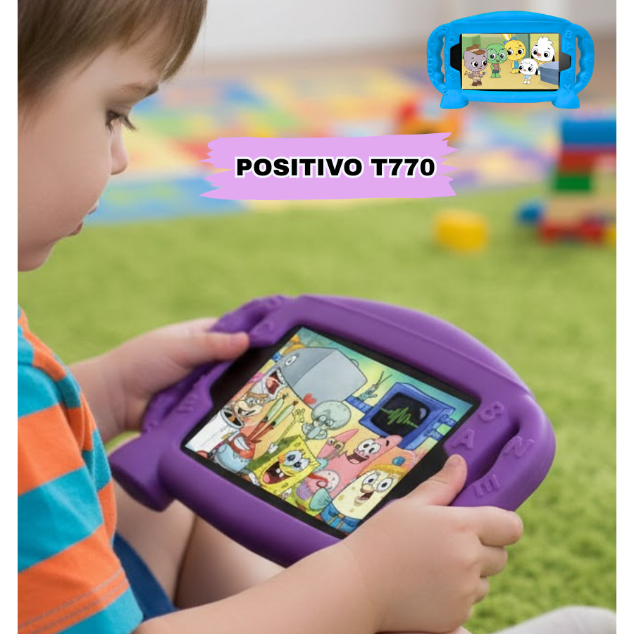Capa capinha emborrachada infantil tablet 7 polegadas positivo T770 32GB 7 Android 8.0 em Oferta na Shopee