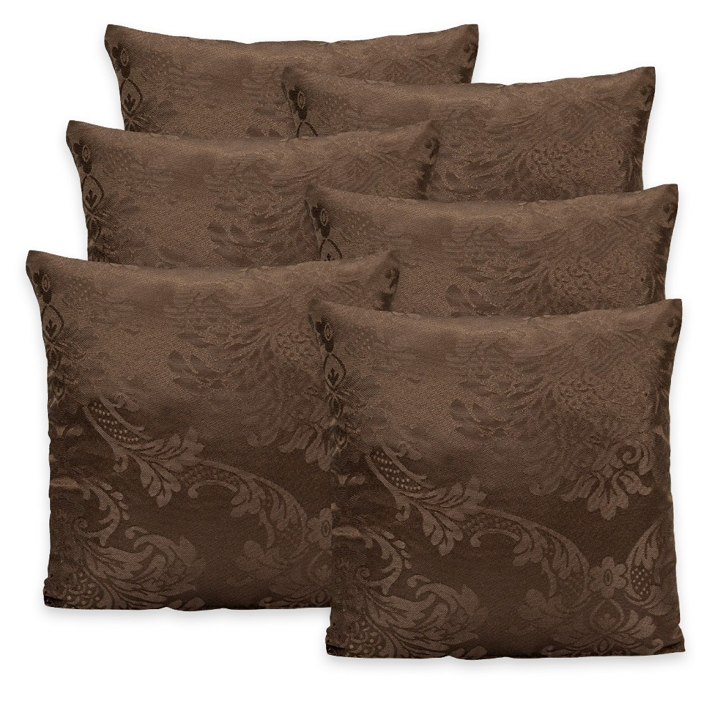 Kit 6 Capas de Almofada c/ Zíper em Jacquard Adamascado Luxo 45cm x 45cm em Oferta na Shopee