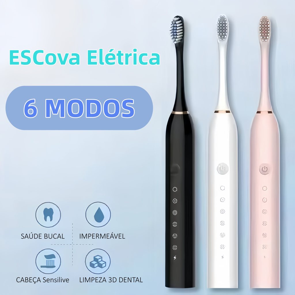 ESCOVA ELÉTRICA RECARREGÁVEL SONIC, LIMPEZA PROFUNDA E CONFORTÁVEL PARA DIA A DIA