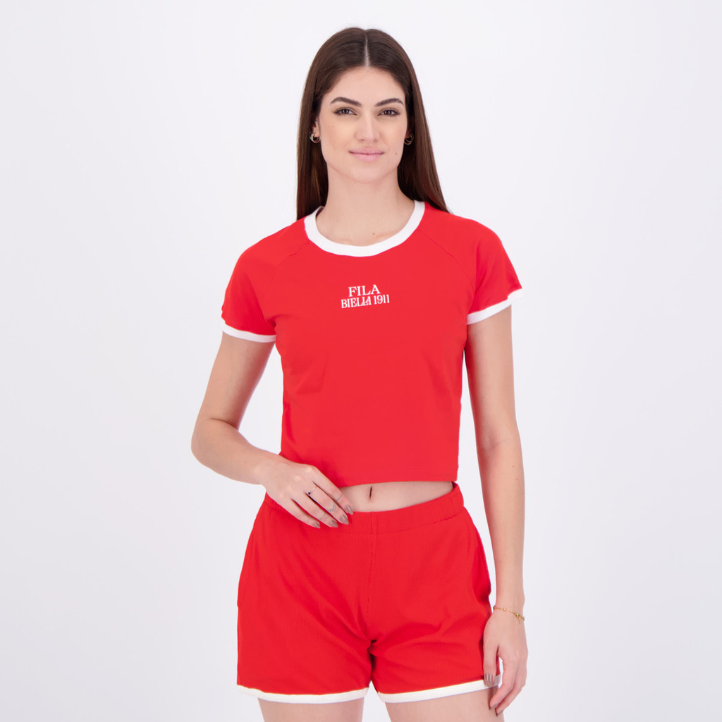 Cropped Fila Slim Letter Feminino Vermelho