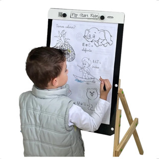 Quadro Lousa Flip Chart Kids Infantil Carimbras Cavalete Escolar Pedagógico Escola Apresentação em Oferta na Shopee