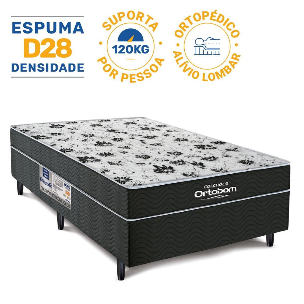 Cama Box Conjugada de Espuma Ortobom Union Ortopedic Casal 138cm em Oferta na Shopee