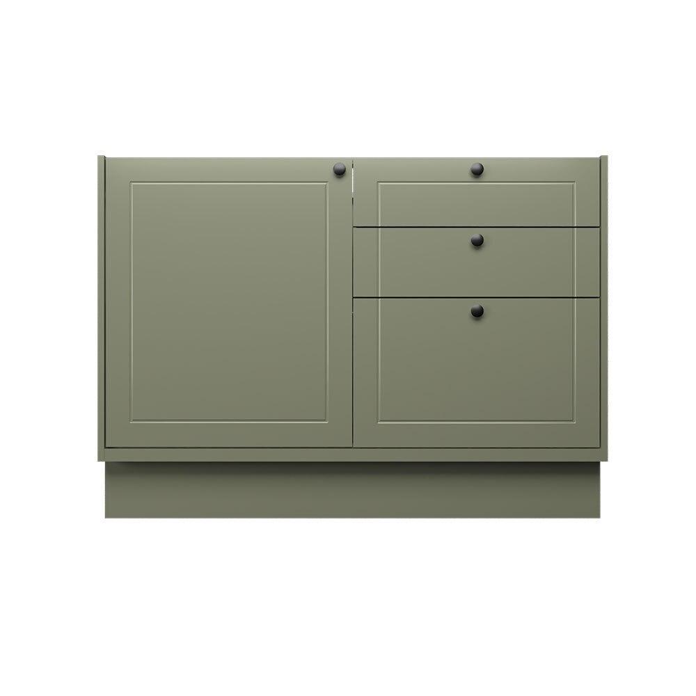 Balcão Cozinha MDF Herval Viana, 1 Porta e 3 gavetas, Verde Hill, 120 cm
