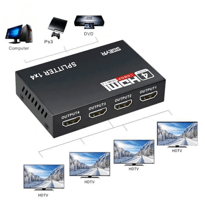 Splitter Hdmi Distribuidor Divisor 1×4 2.0 4k Conecta Fácil LT-C002