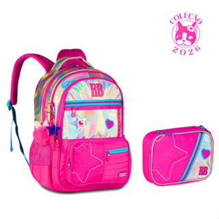 Kit Mochila de Costas e Estojo Rebecca Bonbon Holo Shine - Clio Style Cor:Rosa em Oferta na Shopee