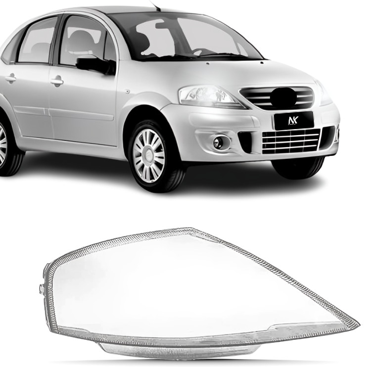 Detalhes do Par/Un Lente Farol C3 2003 2004 2005 2006 2007 2008 2009 2010 2011 2012