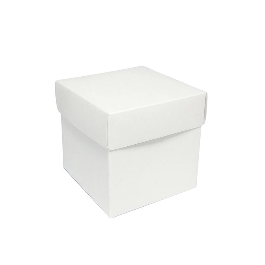 Caixa Cubo Para Panetone e Presente - P 6x6x6cm - Branco - 10 unidades - Assk - Rizzo