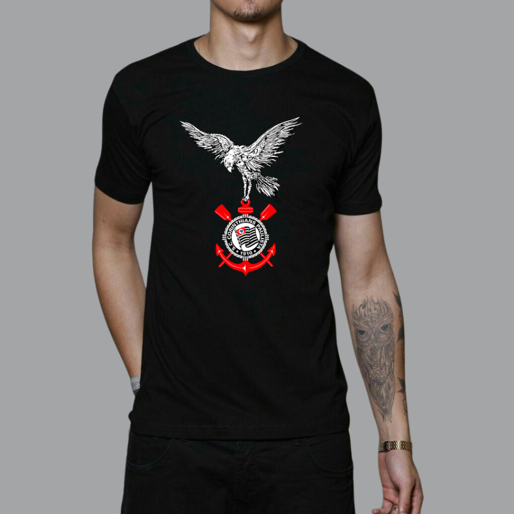 Camiseta Unissex Corinthians Fiel Torcedor Gavião Personalizado Exclusivo - 100% Algodão