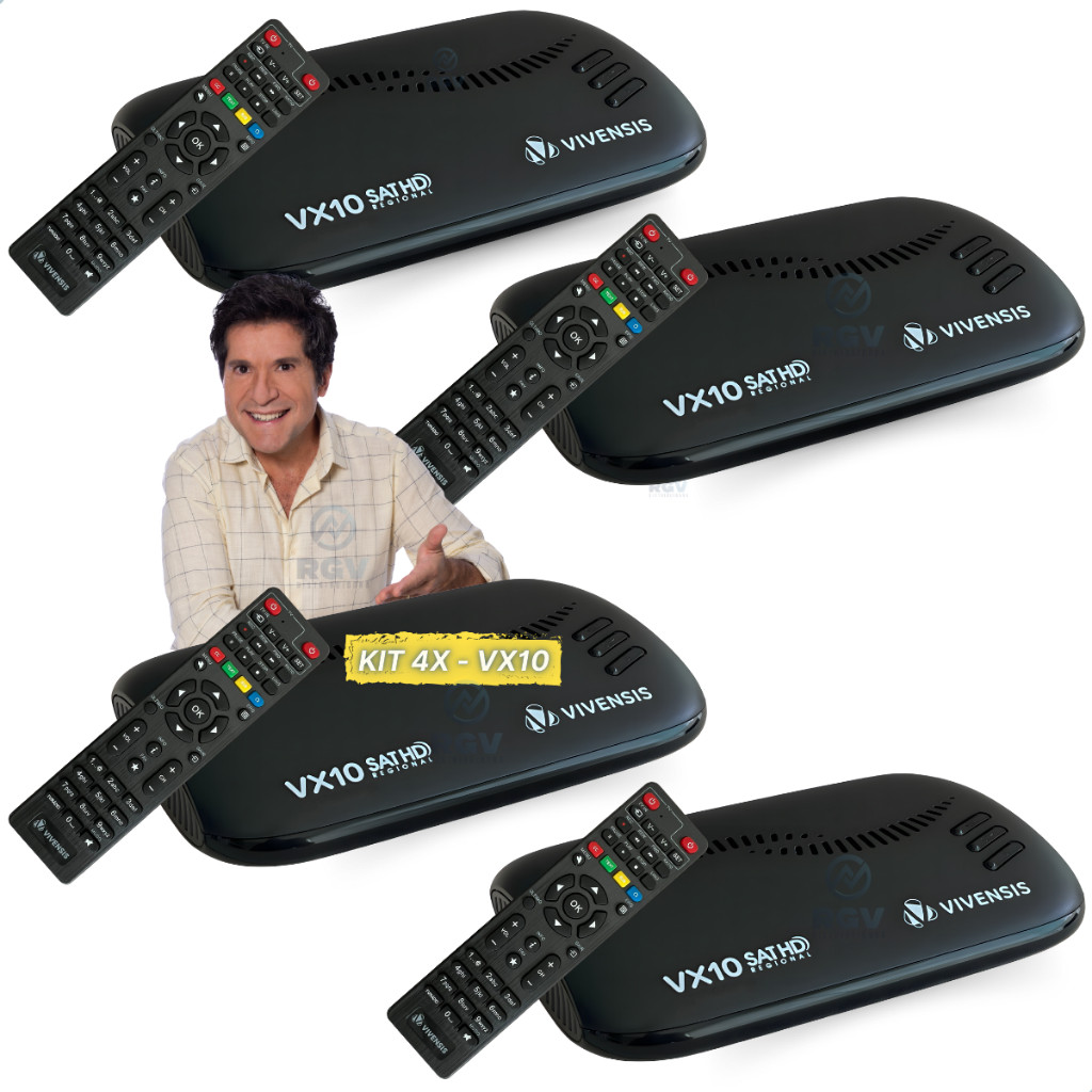 Kit 4x Receptor Vivensis VX10 Sathd Regional Nova Antena Parabólica