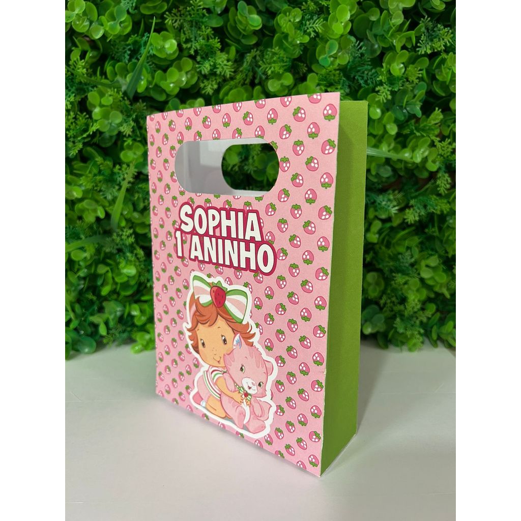 Kit Sacolinha Personalizada Moranguinho Baby Lembrancinha Festa Infantil Aniversário