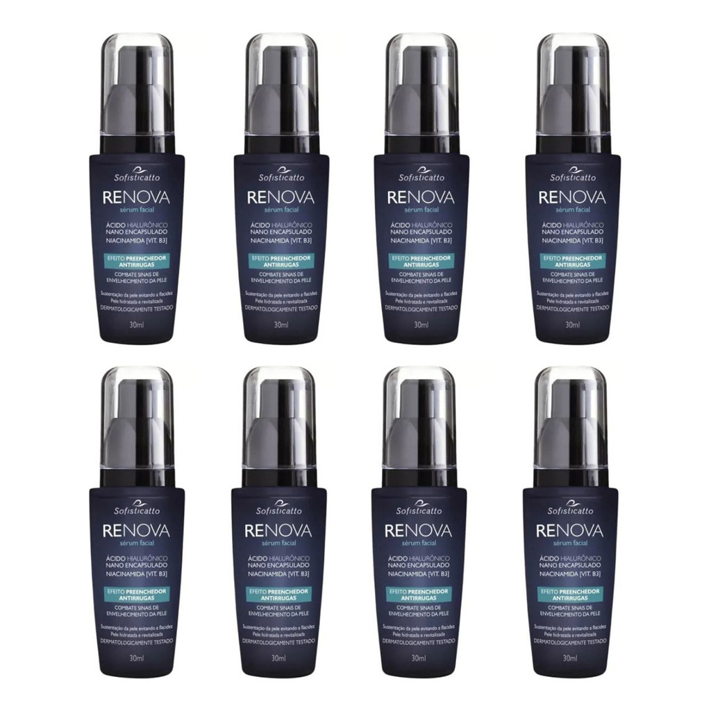 Kit 8 Serum Facial Anti Rugas Linha Expressão Rejuvescene