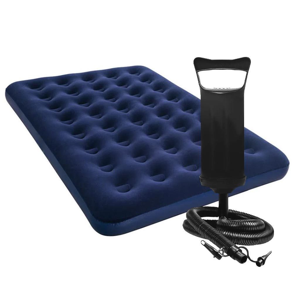 Kit Colchao Inflavel Casal ou Solteiro de Ar Suporta 300kg + Bomba de Ar