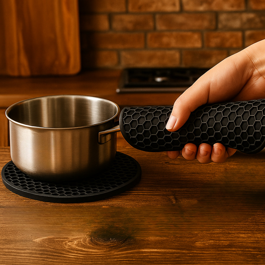 Black Friday Kit 5 Descansos Panela em Silicone Protetor Resistente em Oferta na Shopee